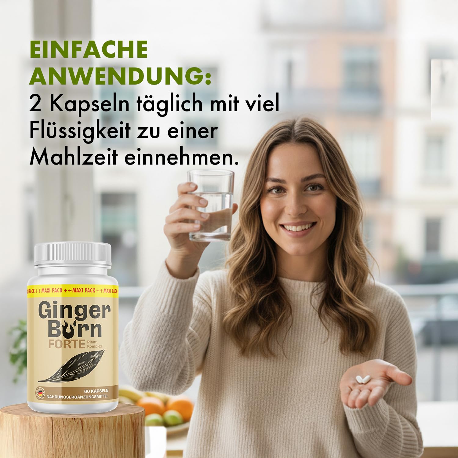 Ginger Burn Forte Kapseln | Ideal begleitend für dein Ziel | Für Männer und Frauen | 60 Kapseln