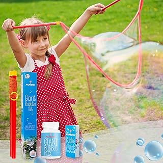 Atlasonix Giant Bubble Wand, Giant Bubble Maker, Big Bubble Wand, Large Bubble Wand, Bubble Sticks, Outdoor Toys for Kids, Bubble Kit, Wands & Bubble Mix for Making 2 Gallons of Bubble Solution