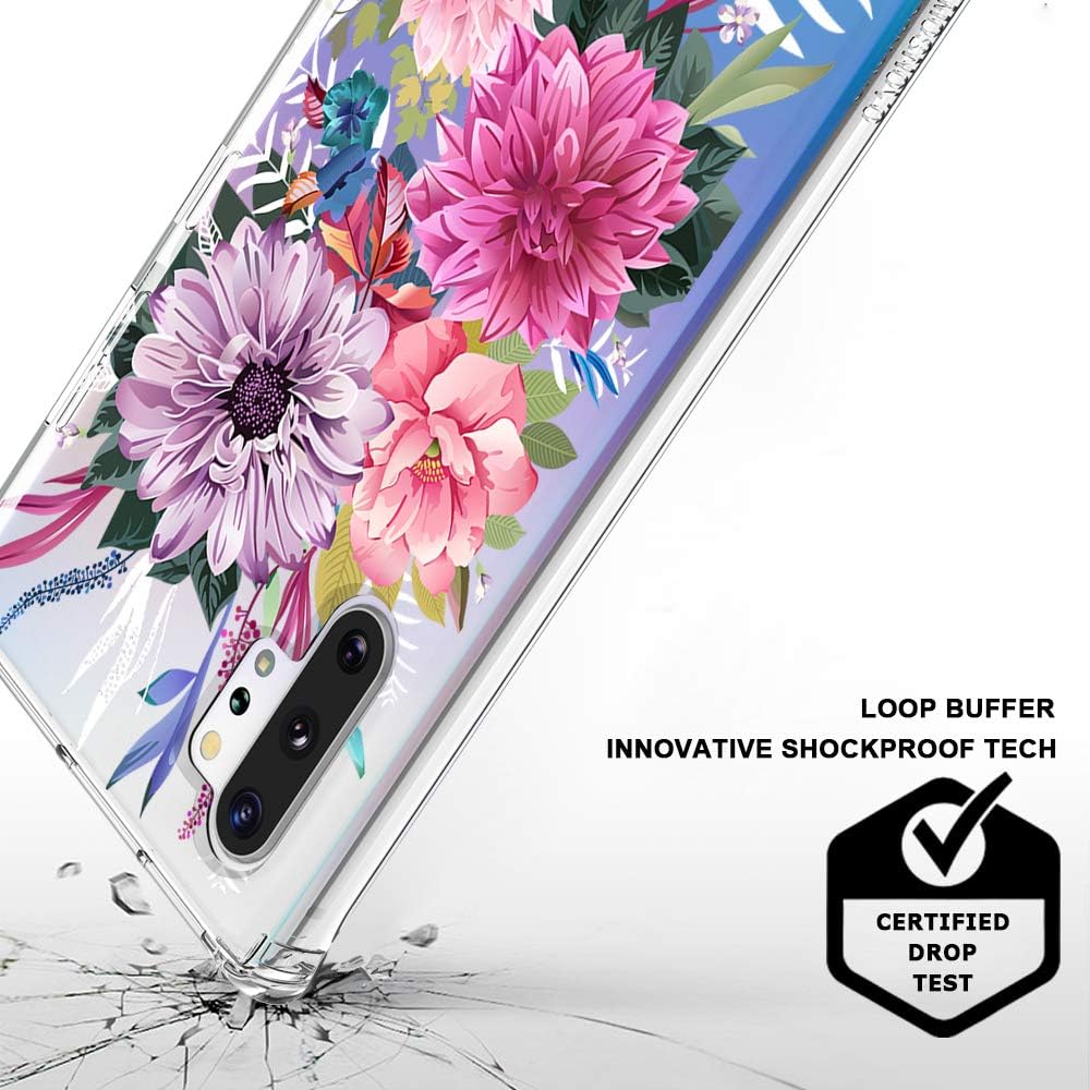 MOSNOVO for Samsung Galaxy Note 10 Plus Case, for Samsung Galaxy Note 10 Plus 5G Case, Clear Slim Soft TPU + PC Cover Case with Blossom Flower Design Case for Galaxy Note 10+/Note 10+ 5G (2019)