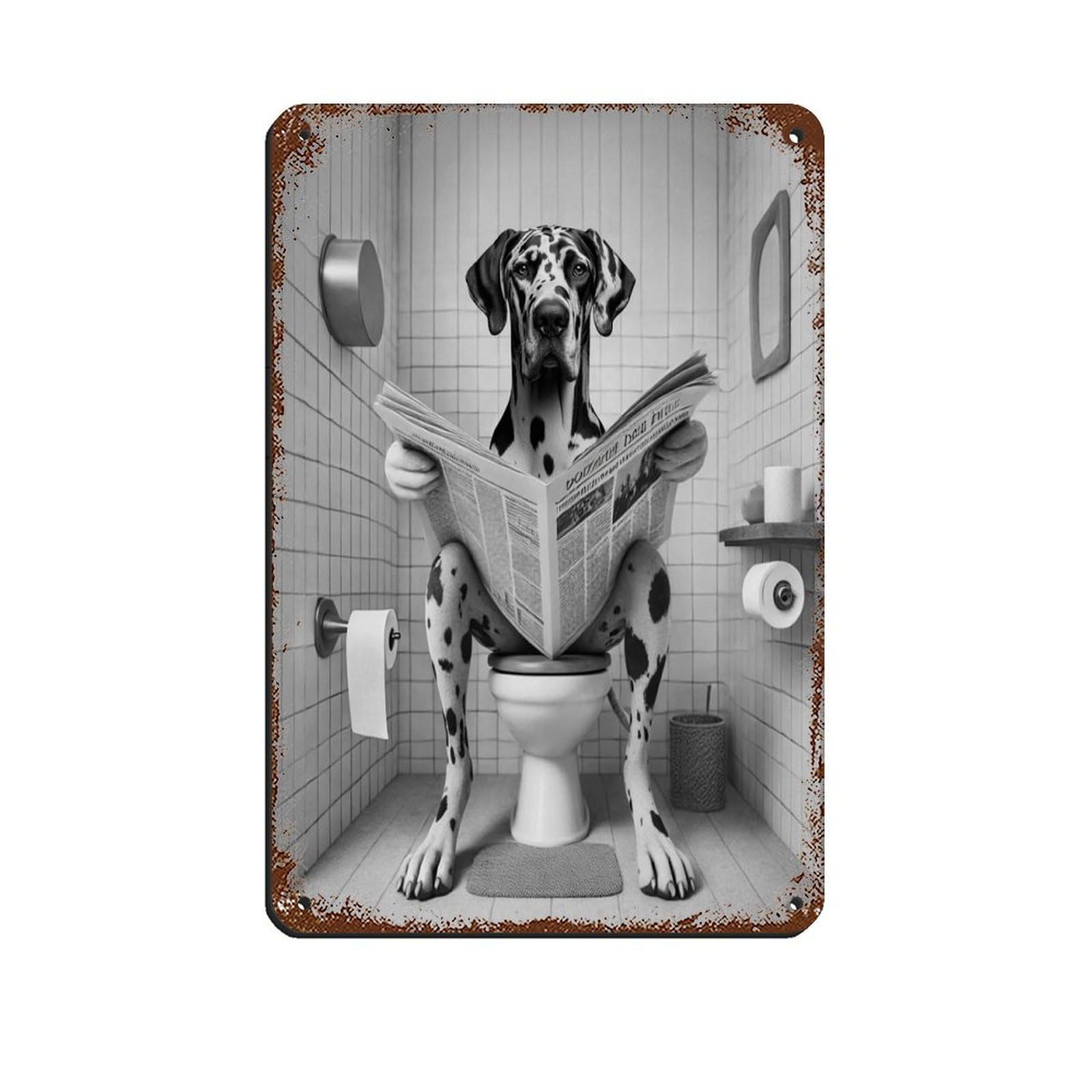 Lxwnze 20L X 30W Cm Harlequin Great Dane,Bathroom Art Poster Retro Poster Metal Tin Sign Chic Art Retro Iron Painting Bar People Cave Cafe Family Garage Poster Wall Decoration 8X12inch(20X30cm)