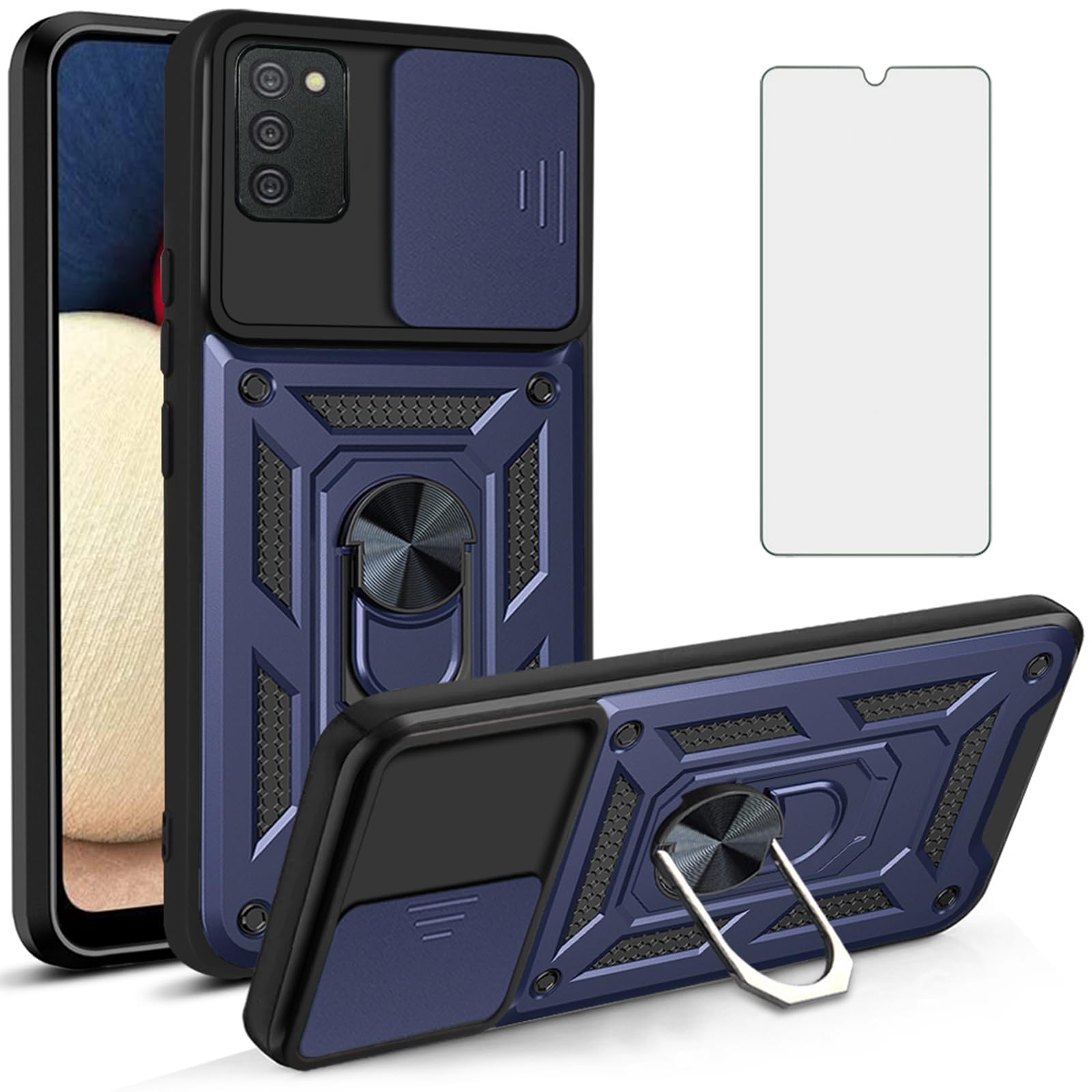 Coque Samsung A02S anti-rayures étui bleu silicone Asuwish - 8