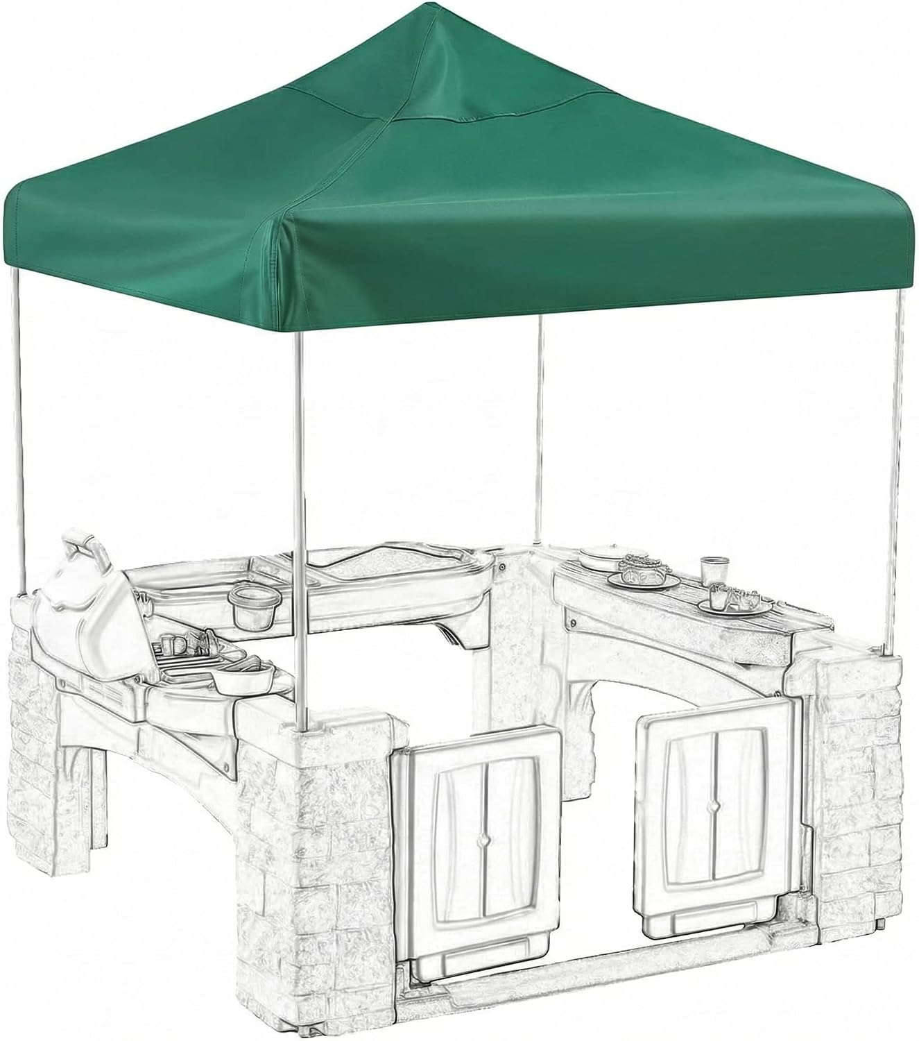 1 Pcs All Around Playtime Patio Replacement Canopy 47.28 x 47.28, Outdoor Kids Playhouse Replacement Canopy Suitable for Playhouse Playground