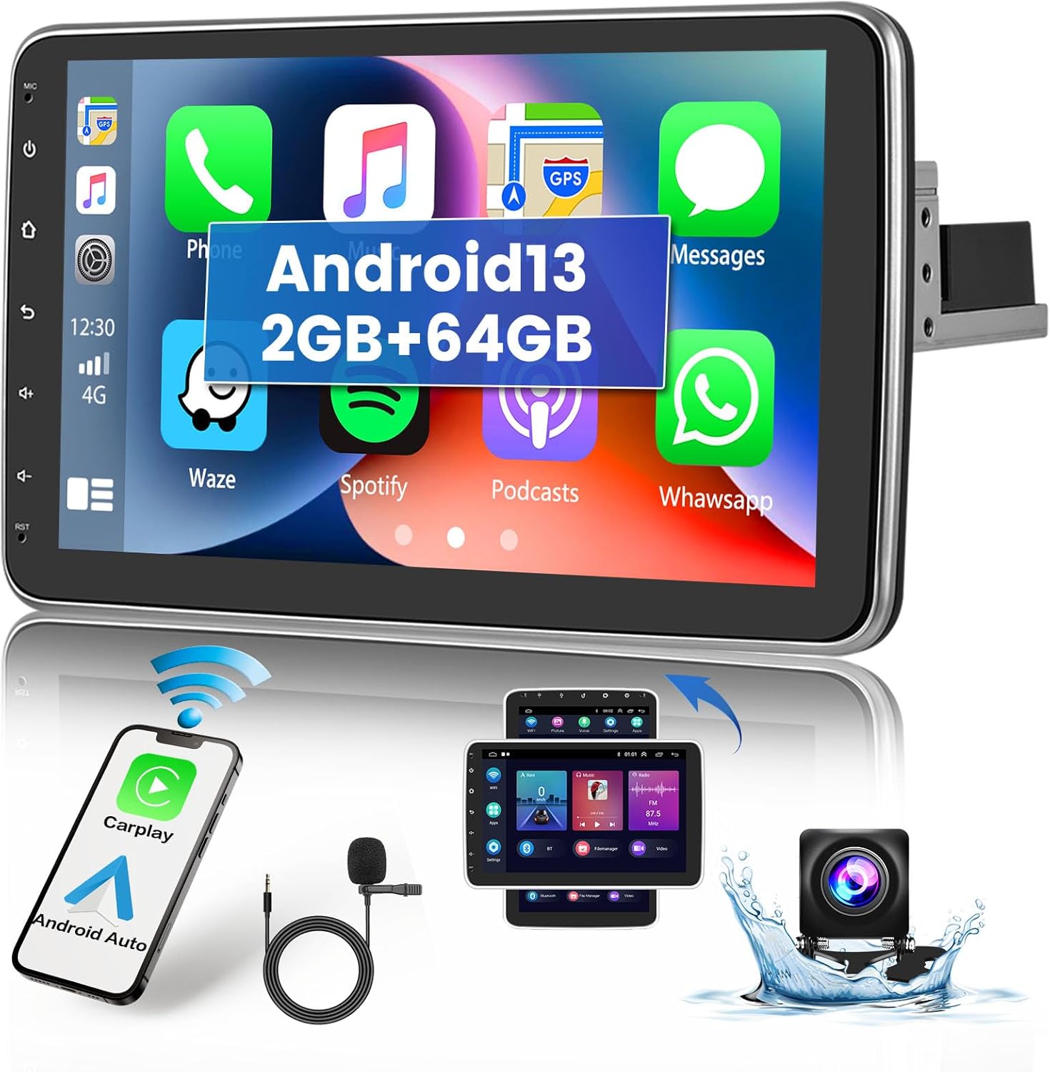 Hikity Android Autoradio für Fiat 500 2007-2015 (HIKA3455A4MI2) ab