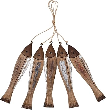Wooden Fish Decor Wall Nautical Decoration Fish Wall Art Hanging Ornaments