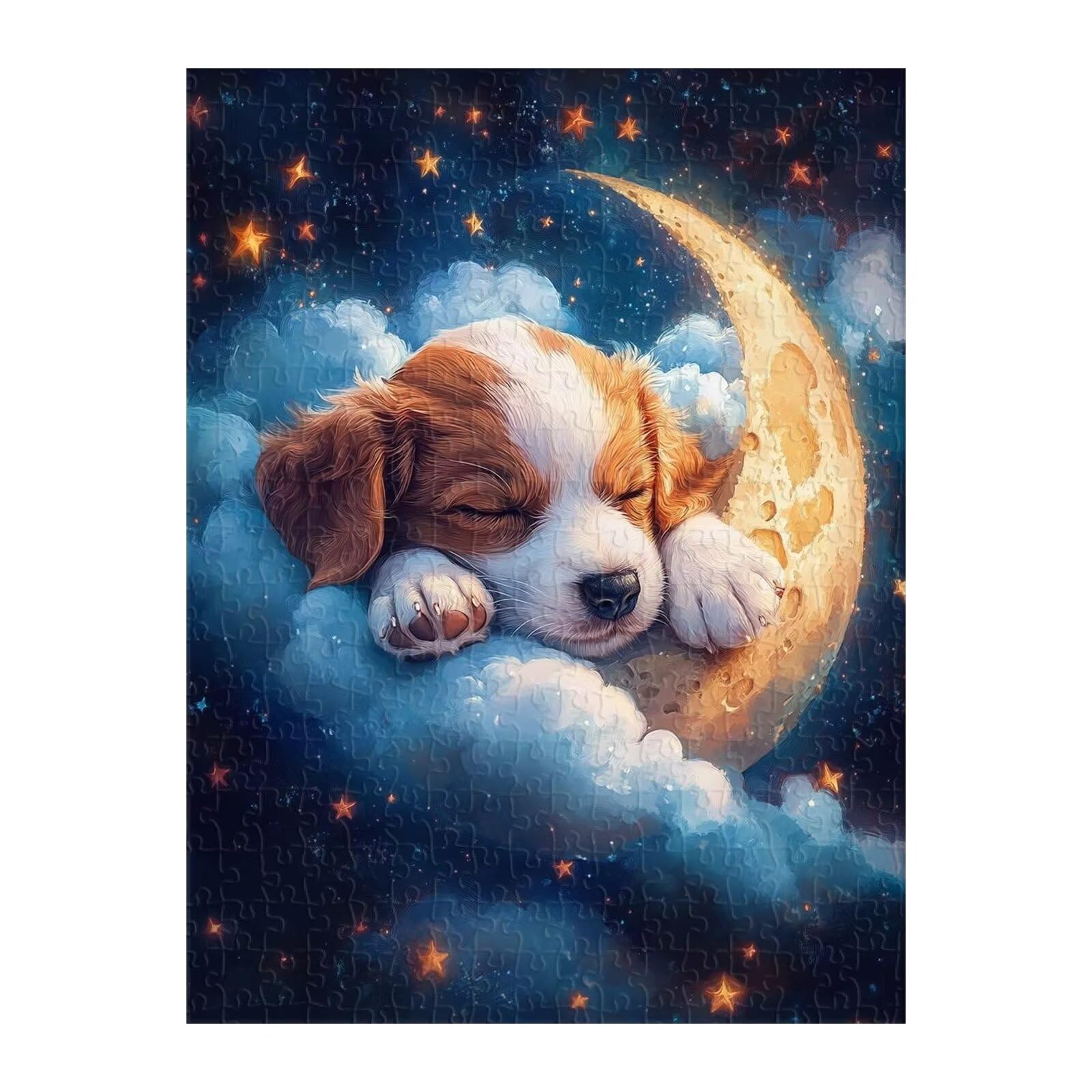 Puzzle 2000 Pezzi, Animale Cane Luna Puzzles, Puzzle Impossibile Gioco Logici Sfida Difficile Puzzles 2000 Pezzi per Adulti