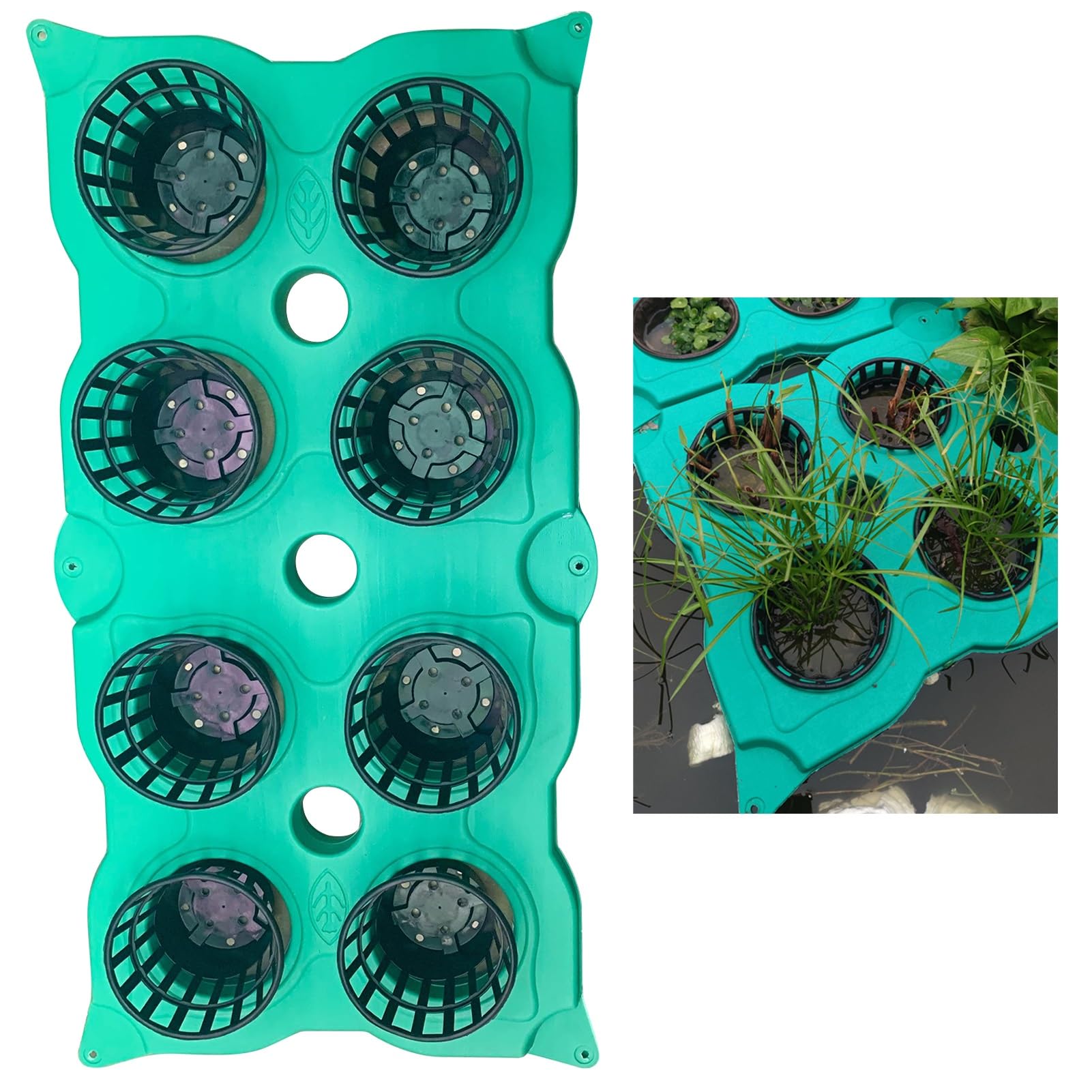 Generico Cesto Galleggiante per Piante acquatiche per laghetti, Grande Isola, valorizza Koi e laghetti per Pesci, Grande Cesto Galleggiante per Piante per laghetti 100 x 50 cm, Vaso Galleggiante per