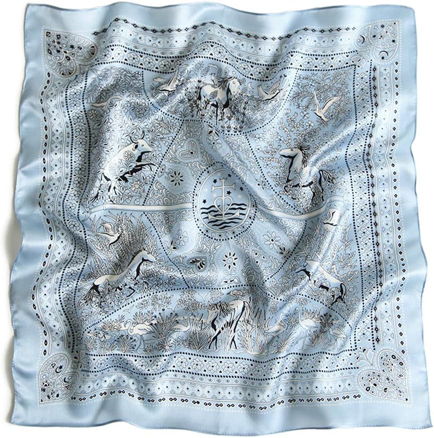 MEISEE 100% Mulberry Silk Scarfs Small Square Scarf 21" x 21" Neck Scarf Breathable Lightweight for Women Gift Packed - Image 4