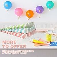 Vista 7 de Conos de algodón de azúcar, paquete de 30 unidades pastel para bebé, conos de papel multicolor de Candy Park para máquinas de algodón de azúcar