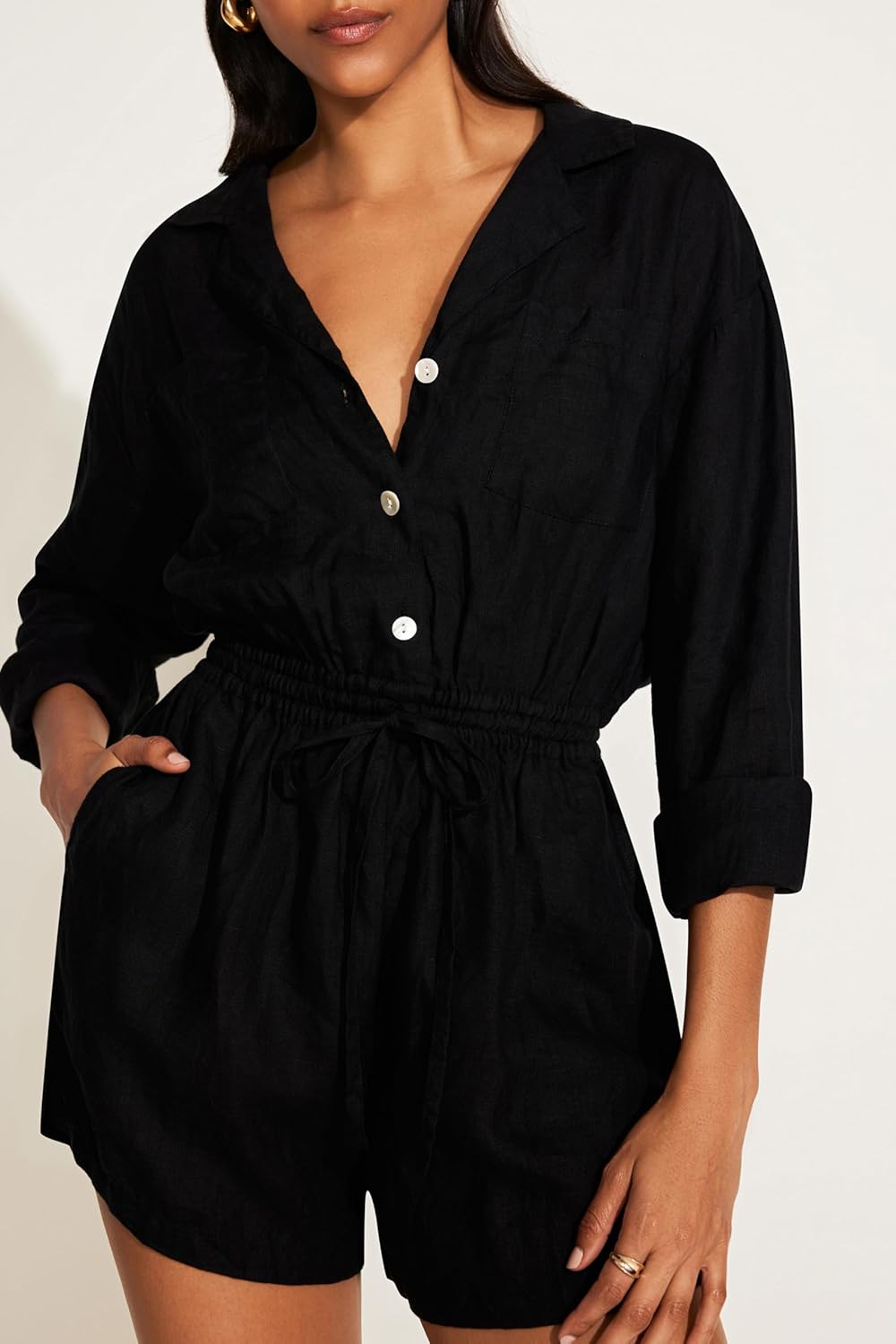 Vitamin A Women's Swimwear The Get Away Romper EcoLinen - Image 4