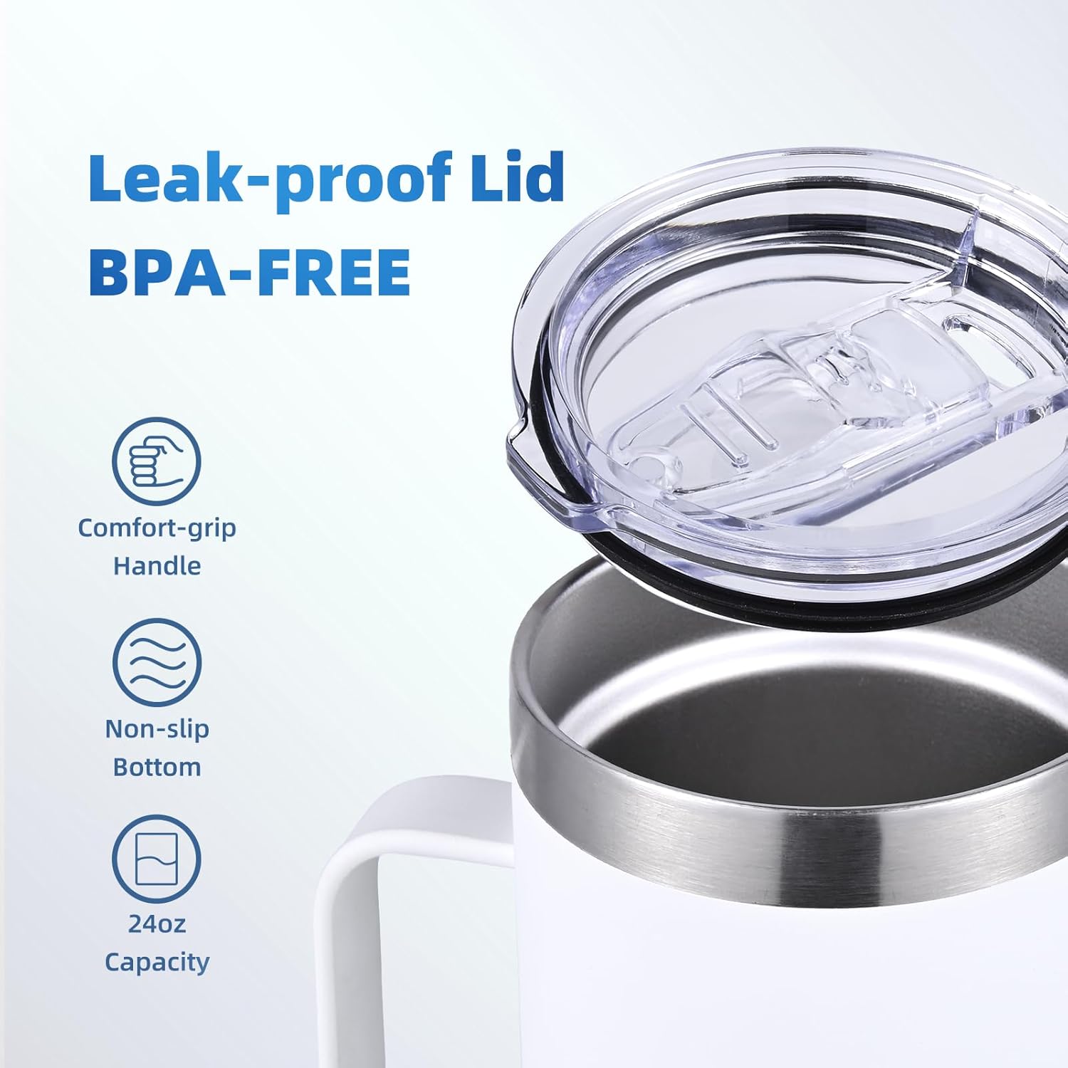 ColorSub 24oz Sublimation Coffee Mugs with Handle Straight Matte Travel Coffee Cups Insulated Stainless Steel Tumblers with Gift Box, Heat Tape for Hot Cold Drinks, 6 Pack - Image 5