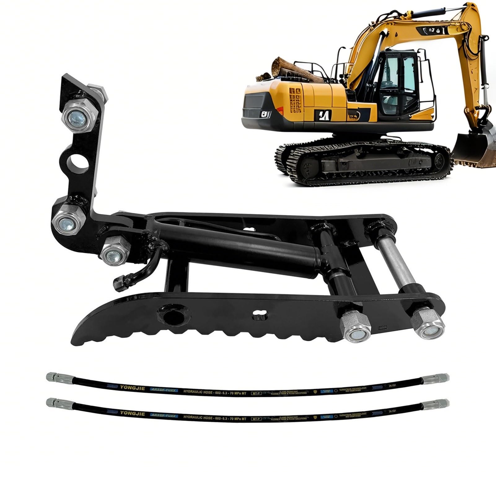 Hydrauliczny klips na kciuk do minikoparek – mocowanie premium z dwoma wężami hydraulicznymi do kompaktowych koparek