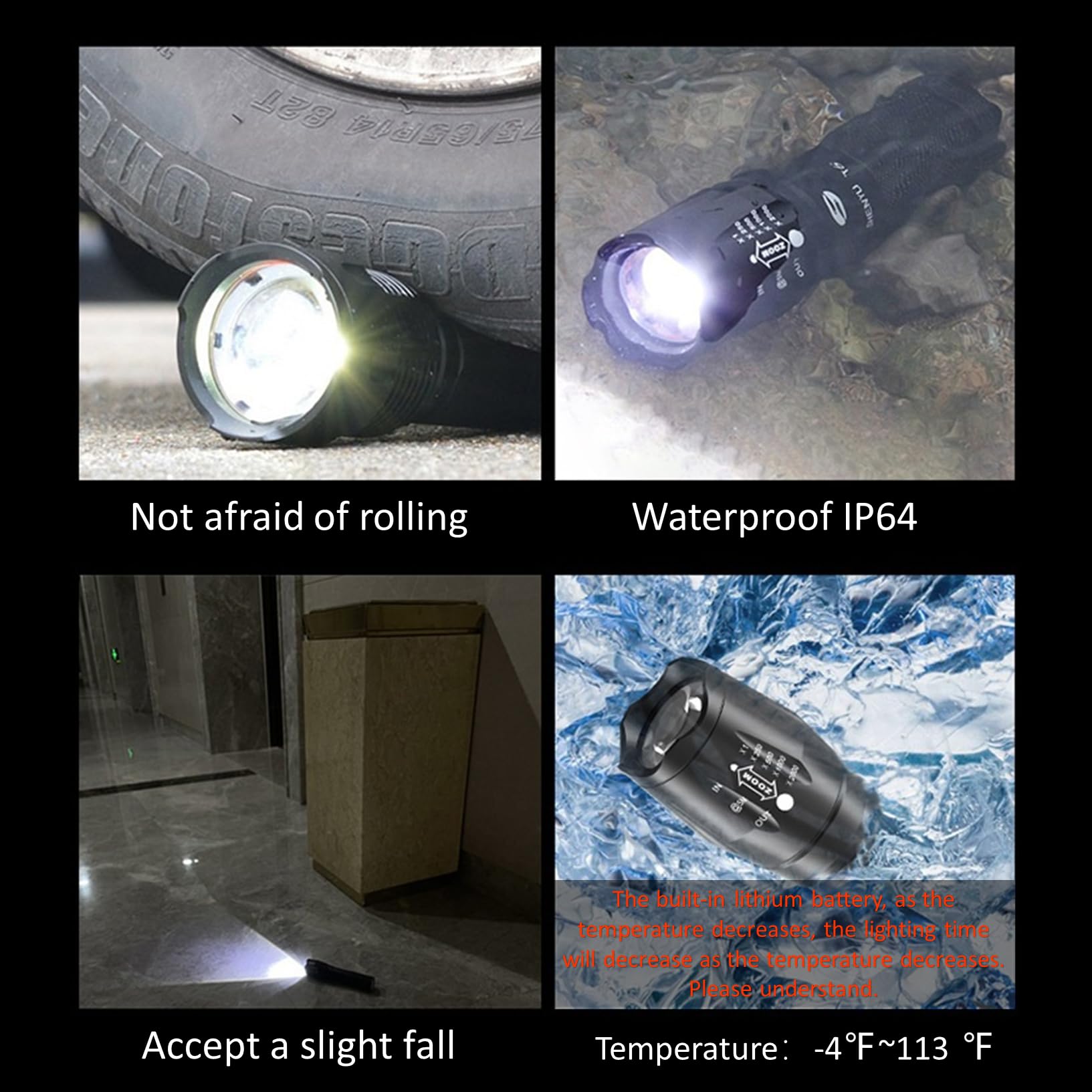 Lumières de skateboard portables amovibles, parfaites pour les croisières nocturnes (taille : avec lampe de poche)