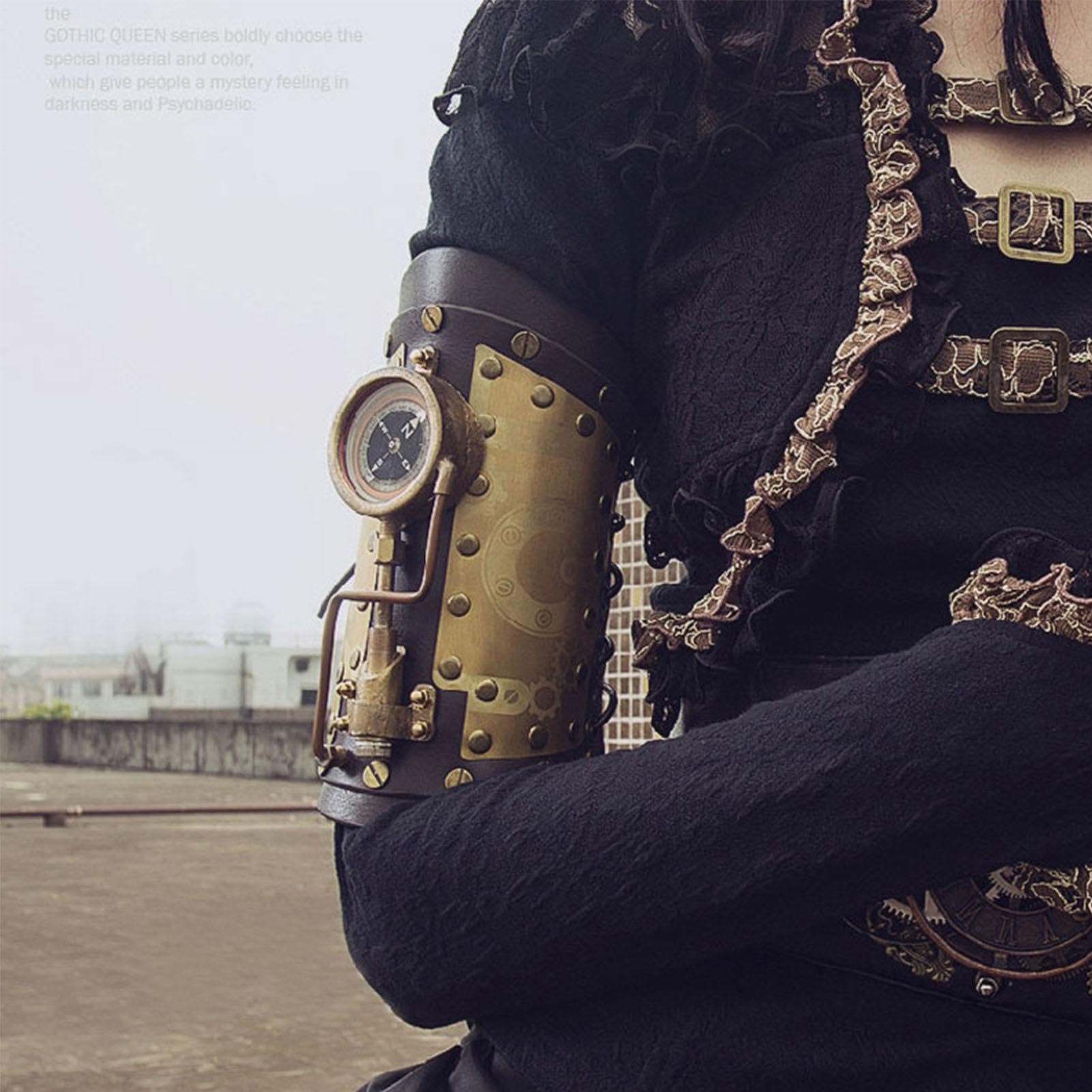 Bracciali In Pelle Bracciale steampunk originale con | Parabraccio In Pelle Per Cosplay, Costume, , Adulti, Feste, Spettacoli E Eventi Festivi, Per Donne