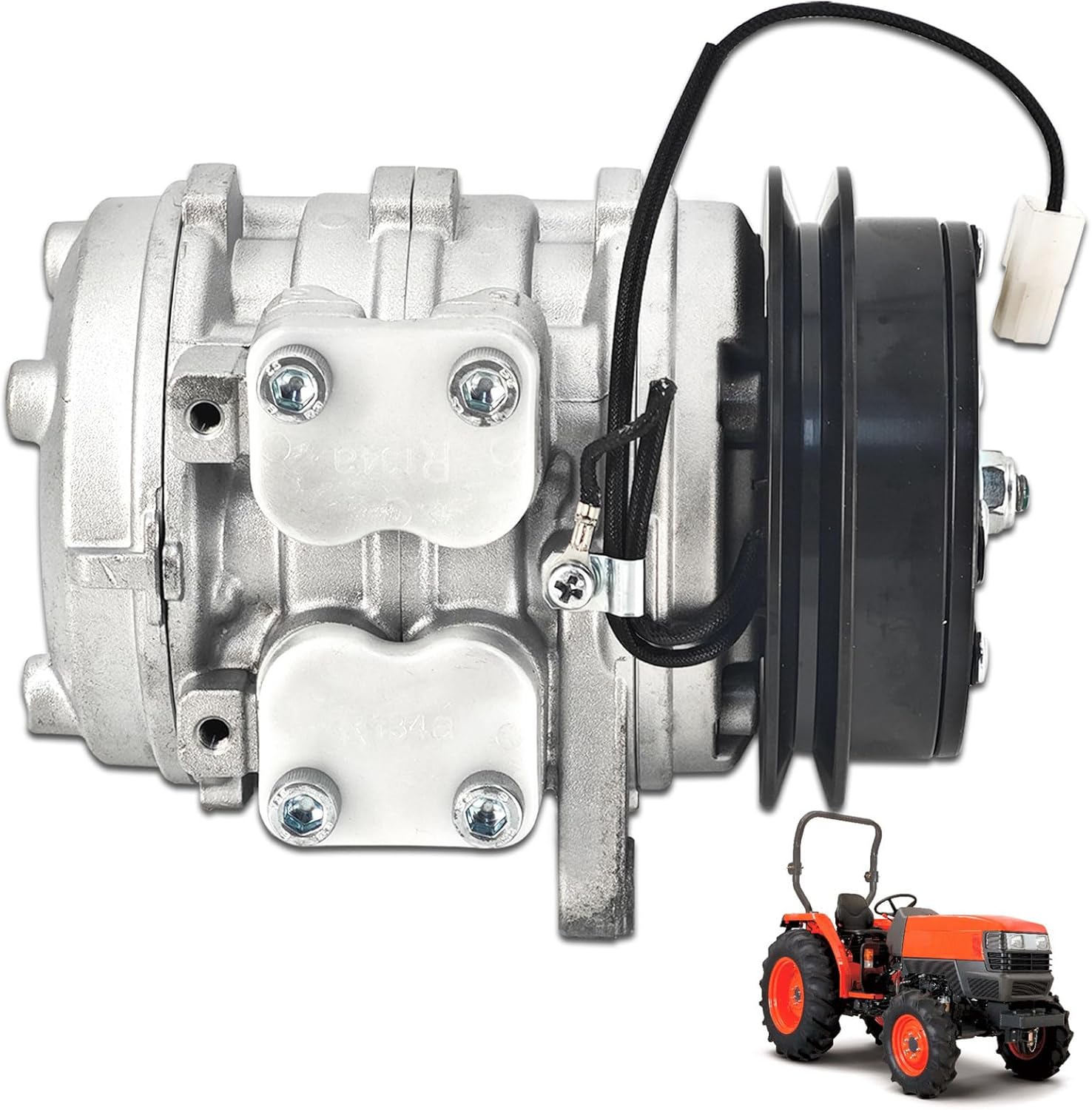 T0070-87290 AC Compressor 12 Volt Fits For Kubota M4900 M5700 M6800 M8200 M9000 M9000-CAB M9000DT-CAB U35-S2 Tractor T0070-87290 T0070-87293 447200-7443