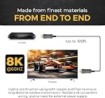 OREI 8K HDMI 2.1 câble 100ft – AOC Fibre optique active HDMI Câble, 48Gbps, 8K@60Hz, 4K@120Hz HDR10+, eARC, HDCP 2.3, Sans EMI, plaqué or, tressé en nylon
