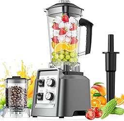 Blender, Blender for Smoothies with 68Oz. Pitcher and 20Oz. Grinder, 28000 RPM Countertop Blenders for Kitchen, Ice Crushing, Frozen Fruits, Timing Setting, Speed Adjustable
