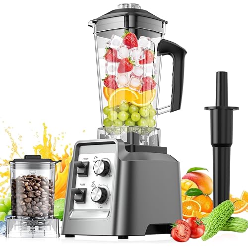 Blender for Smoothies, 2-in-1 Blender & Grinder Combo, Smoothie Maker, 68 Oz Pitcher, BPA-Free Countertop Blenders for Ice Crushing, Frozen Fruit, 1800 Watts