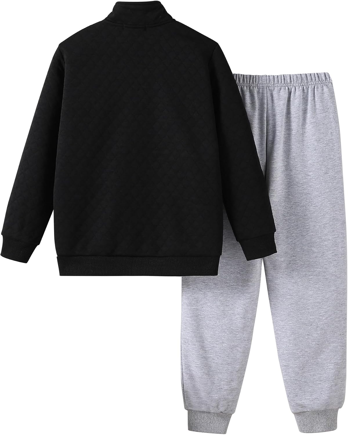 Boys Clothes 2 piece Sweatsuit Set Quarter Zip Quilted Sweatshirts and Cotton Sweatpants for Kids Fall Winter Outfits