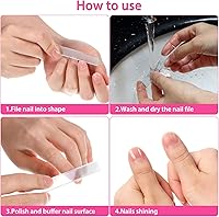 Vista 4 de 8 unidades de limas de cristal natural para uñas con estuche para uñas naturales