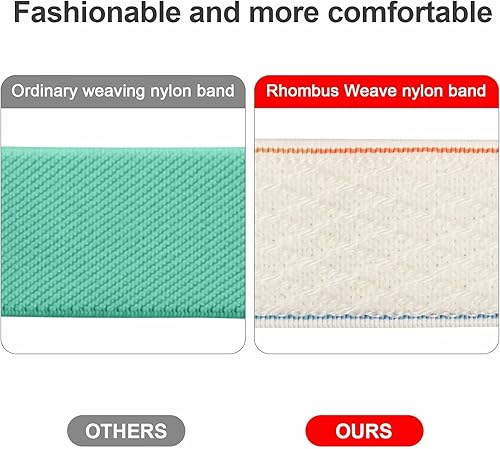 Miniatura 9 de Swhatty Correas elásticas de nailon solo compatibles con Apple Watch de 1.929 in, 1.772 in, 1.732 in, 1.654 in, ajustable, trenzadas y elásticas,