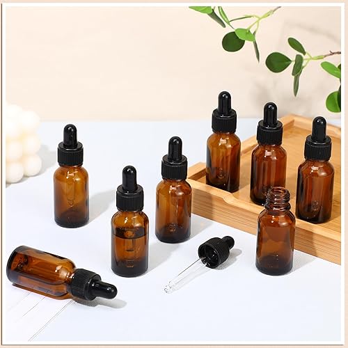 Miniatura 5 de Tanlade Paquete de 200 botellas cuentagotas oscuras de 0.5 fl oz de 12 oz, botellas de vidrio con cuentagotas de tintura marrón con ojo para aceites