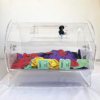 Yuanhe Deluxe Acrylic Raffle Ticket Drum,Spinning Drum,Hand Crank Wheel Spinner Lottery Machine, (Small, Medium Size) (Med...