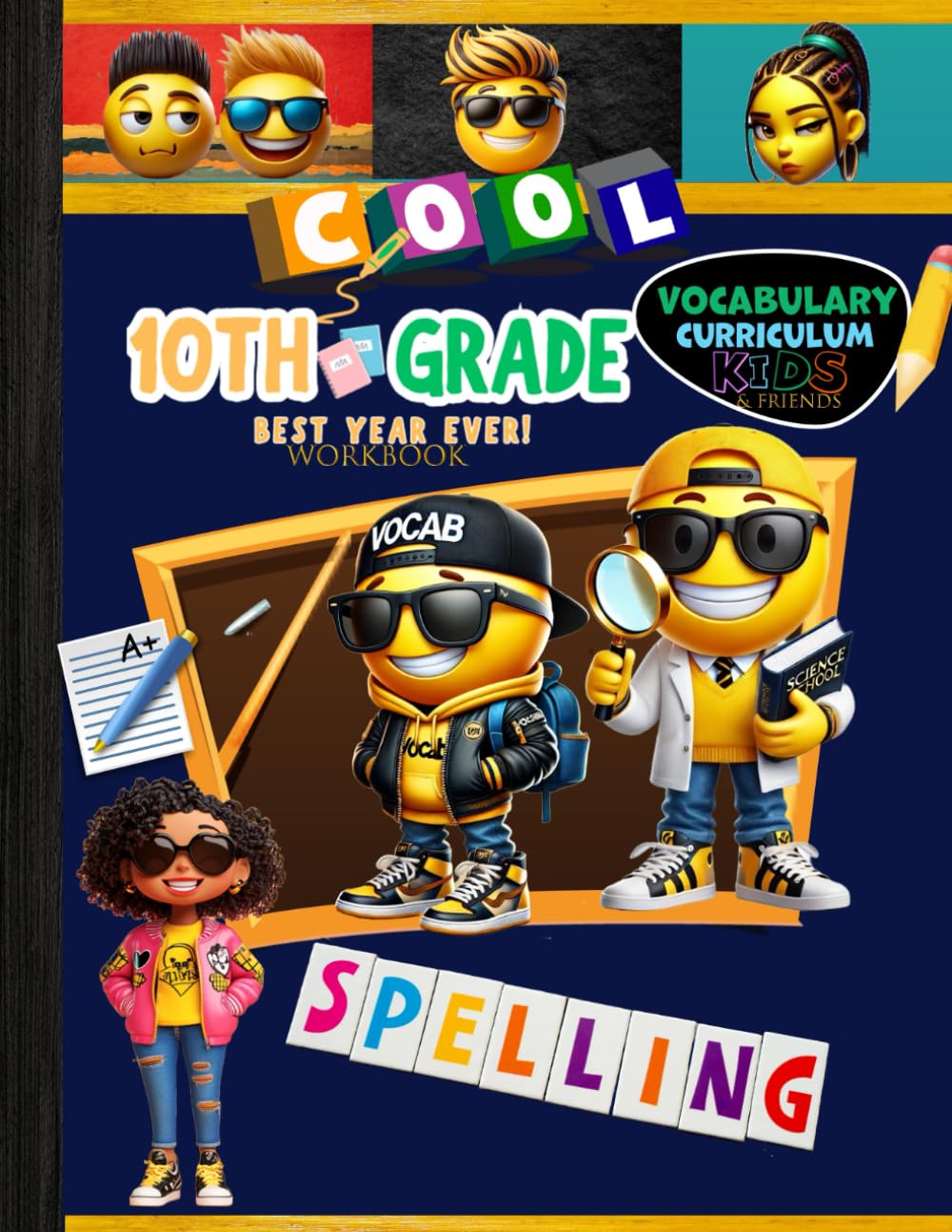 10th Grade Spelling Vocab Workbook: Level 10 All Subjects Grammar, Science, History, Health, Art, & Music Vocabulary Words Homeschool Curriculum ... Tracker Sheets and End-of-Year-Elevation Form