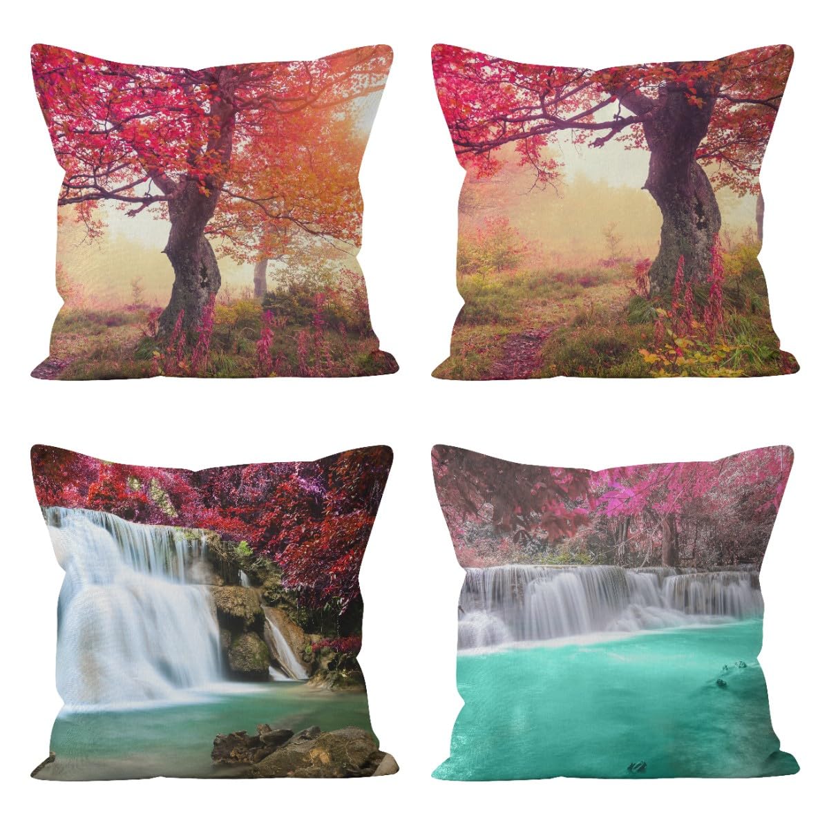Housse coussin vintage 50x50cm lavable avec fermeture éclair
