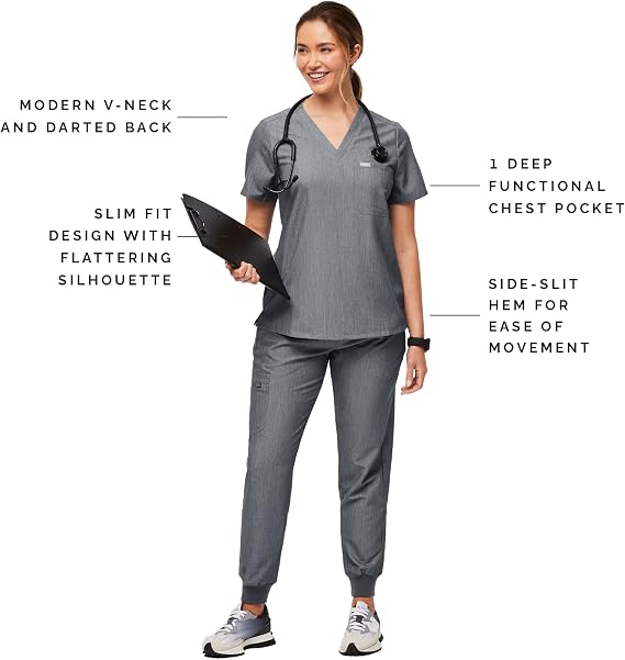 FIGS Womens Graphite Catarina Scrub TopTM