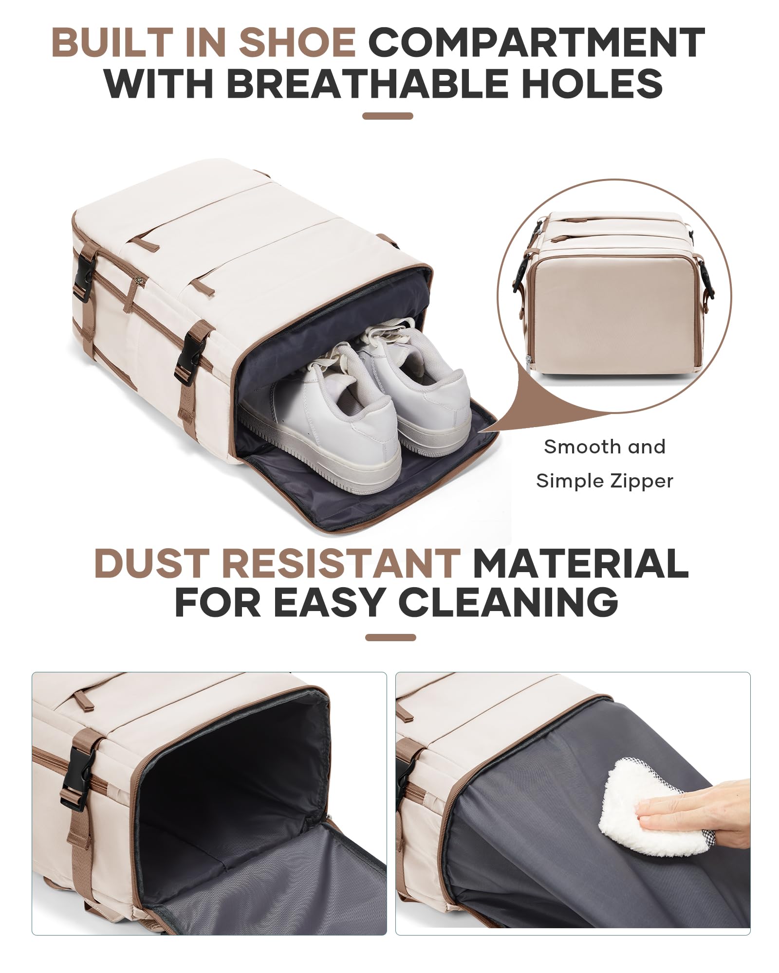 BJLFS Borse da Cabina per Ryanair 40x30x20 Bagaglio a mano Sottovuoto 40x20x25 Zaino da Viaggio con Sottovuoto impermeabile Donna Zaino Easyjet 45x36x20 Zaini Wizzair con porta scarpe