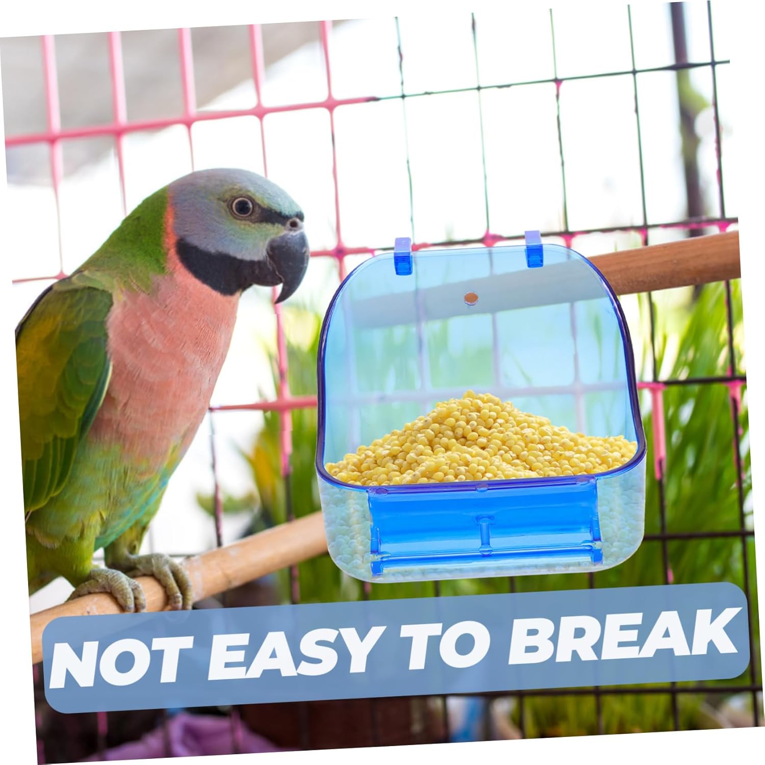 VANZACK 5pcs Parrot Bathing Tub for Cage Birds Multi-Functional Bird Bath Box Easy to Install Parrot Accessory for Canary and Finch and Odor Design