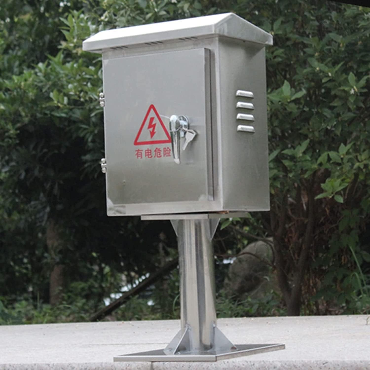 Elektryczna podłoga skrzynka przyłączeniowa do projektów elektrycznych, IP67, odporna na deszcz, z wysokowytrzymałymi zawiasami, stalowa obudowa projektowa, L40 x W20 x H30 cm wysokość 50 cm