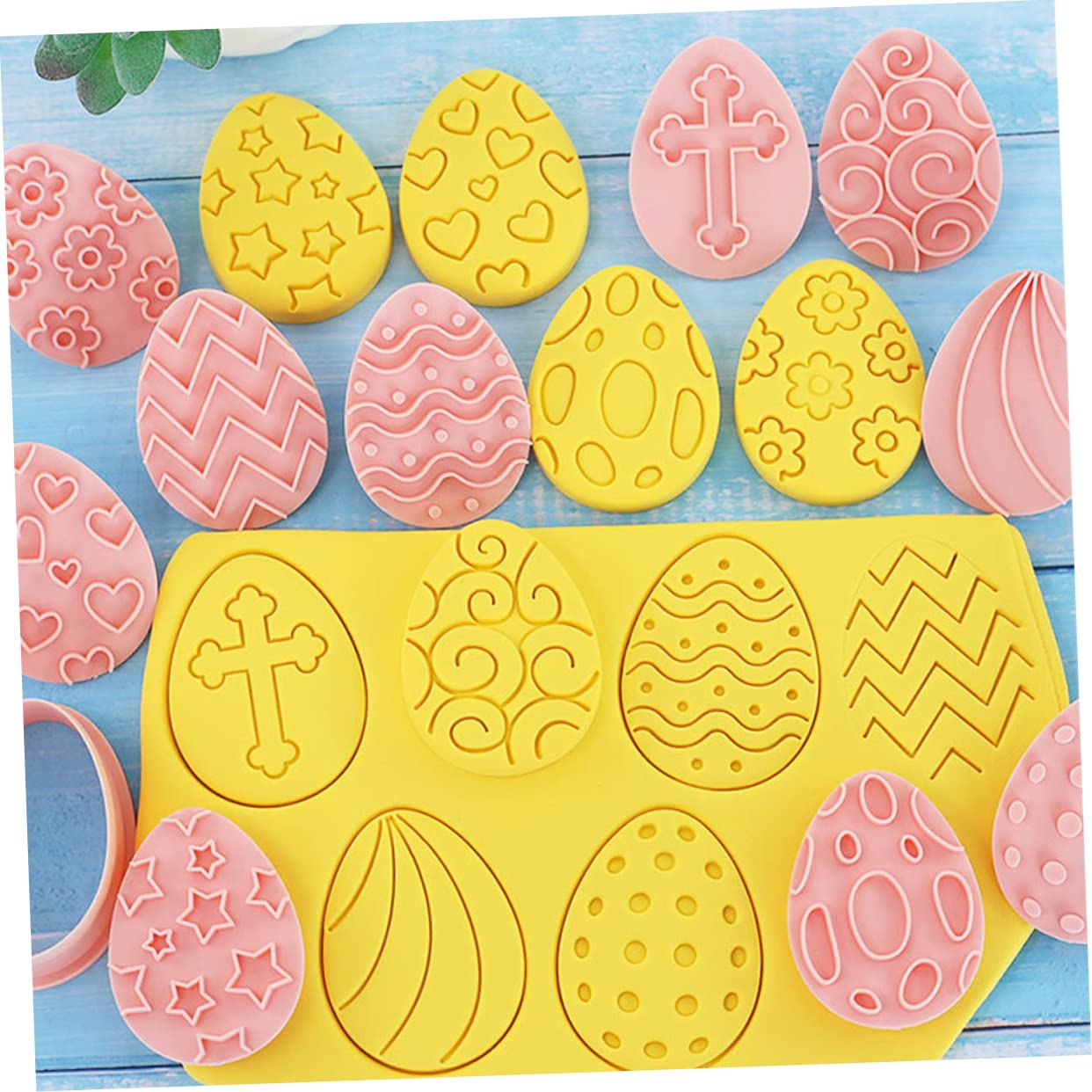 YARNOW 50piezas Cortadores De Galletas De Pascua Forma De Huevo Para Repostería y Diy Molde De Resistente Para Galletas Infantiles y Manualidades De Cocina