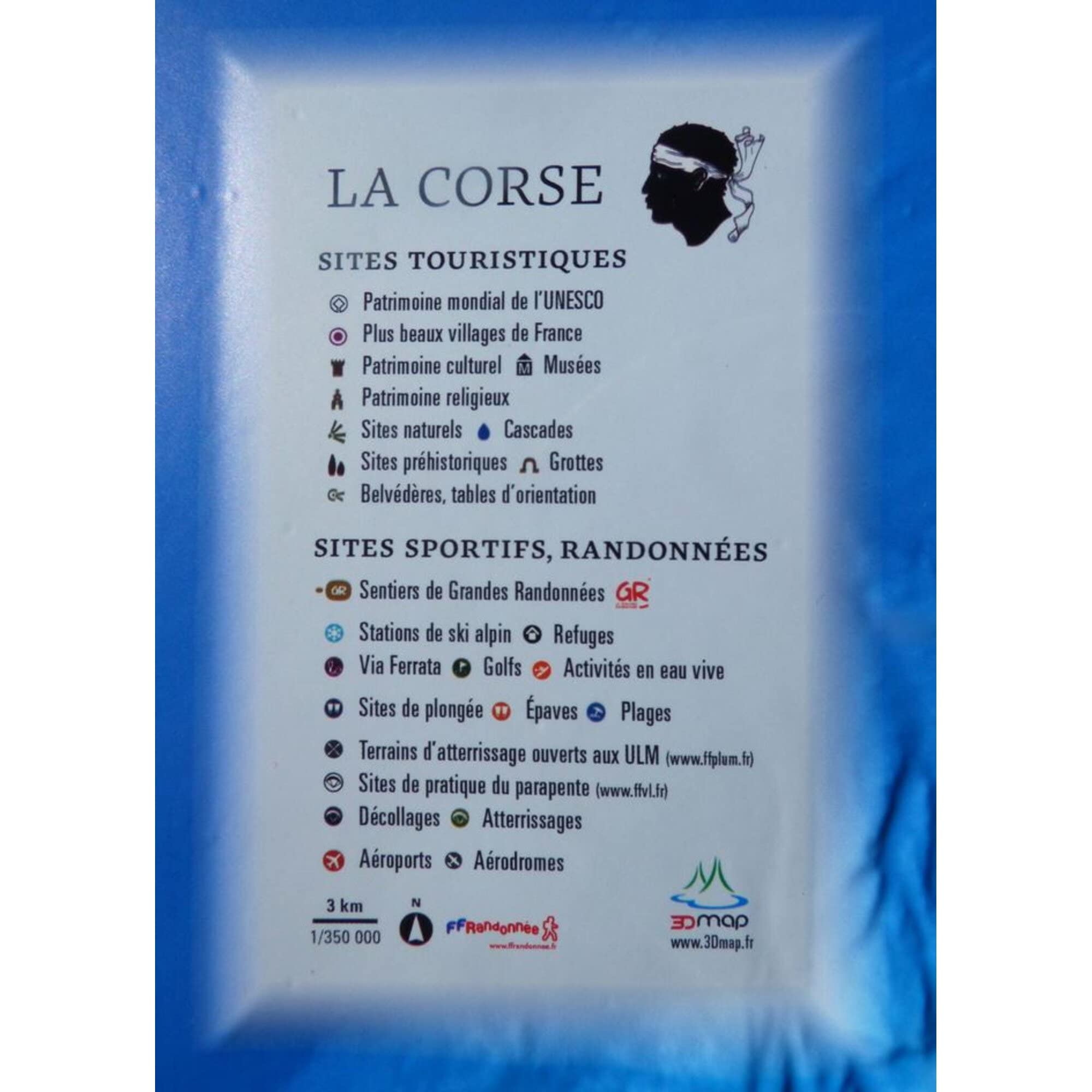 CARTE EN RELIEF DE LA CORSE