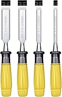 Vista 11 de GREBSTK Juego de 4 cinceles de madera con borde biselado de acero CRV y tapas de seguridad para carpintería y proyectos de bricolaje de 1/4", 1/2