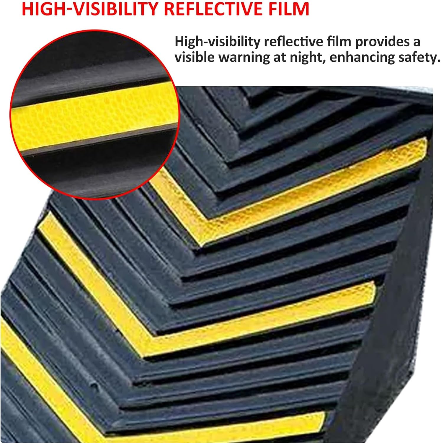 2 Pack Wheel Chock for Trailers, Heavy-Duty Rubber Tire Stopper with Carry Handles, RV Tire Chocks for Camper, Travel Trailer, Trucks or ATV