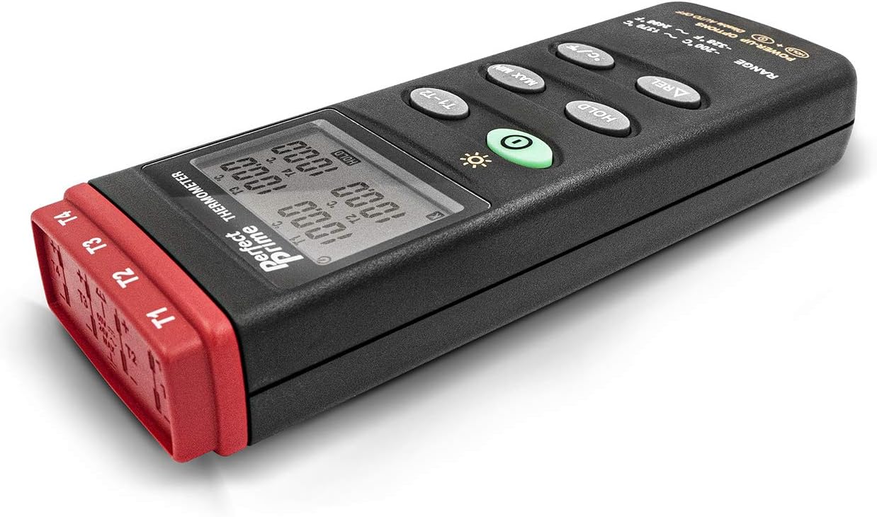 PerfectPrime TC0304, 4-Ch Thermocouple Thermometer K Type, USB Output to PC for Datalog and Monitoring