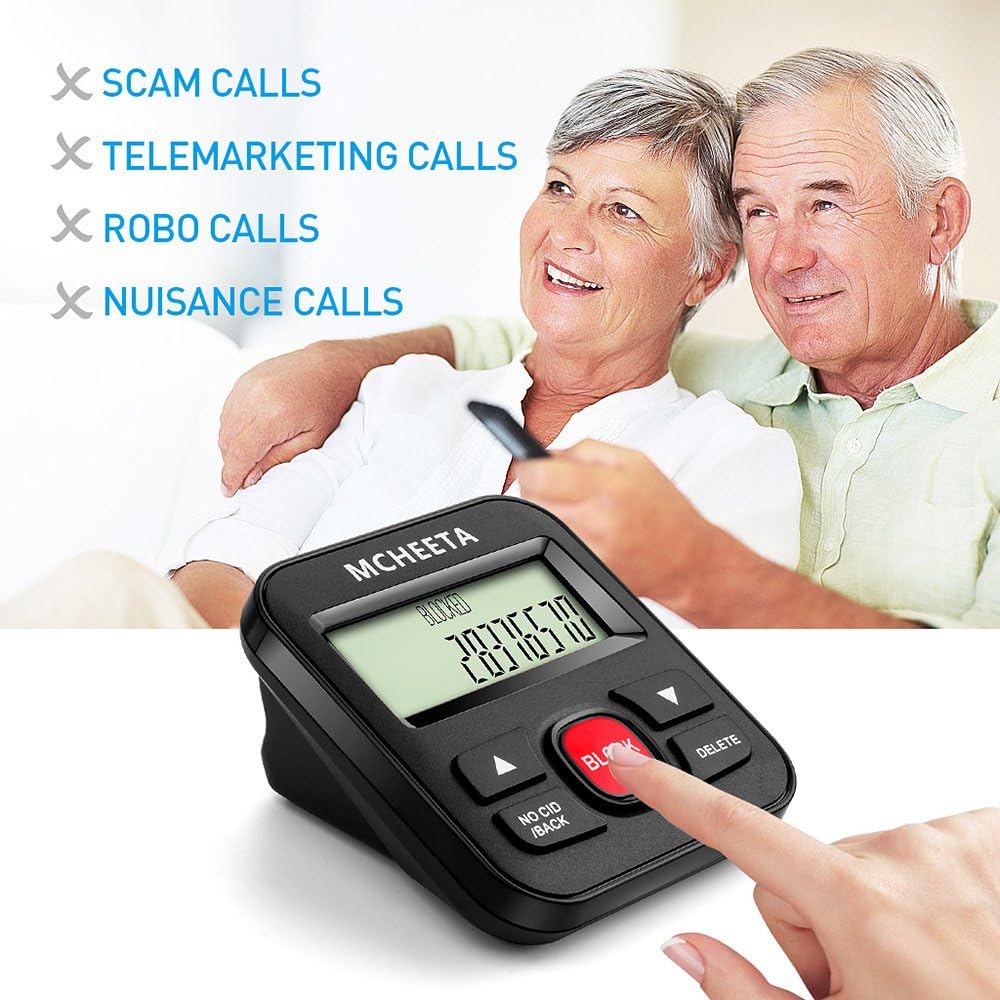 Call Blocker, MCHEETA Premium Phone Call Blocker Landline Device, Simply Block All Unwanted Calls, Robocalls, Incoming Calls and Nuisance Calls by Pressing One Button : Electronics