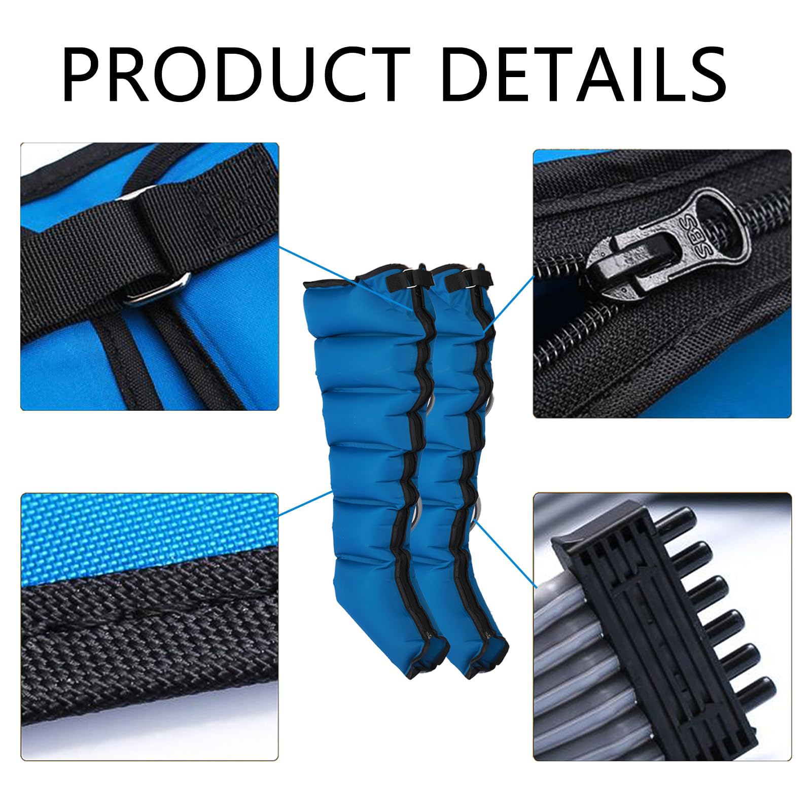 Generico Pressoterapia Professionale per Casa, 6 Camere Gambali Pressoterapia Linfodrenaggio Gambe Addome E Braccia, Massaggiatore per Rilassamento Total Body (Blue, XL 2 Legs + 2 Arms + Waist)