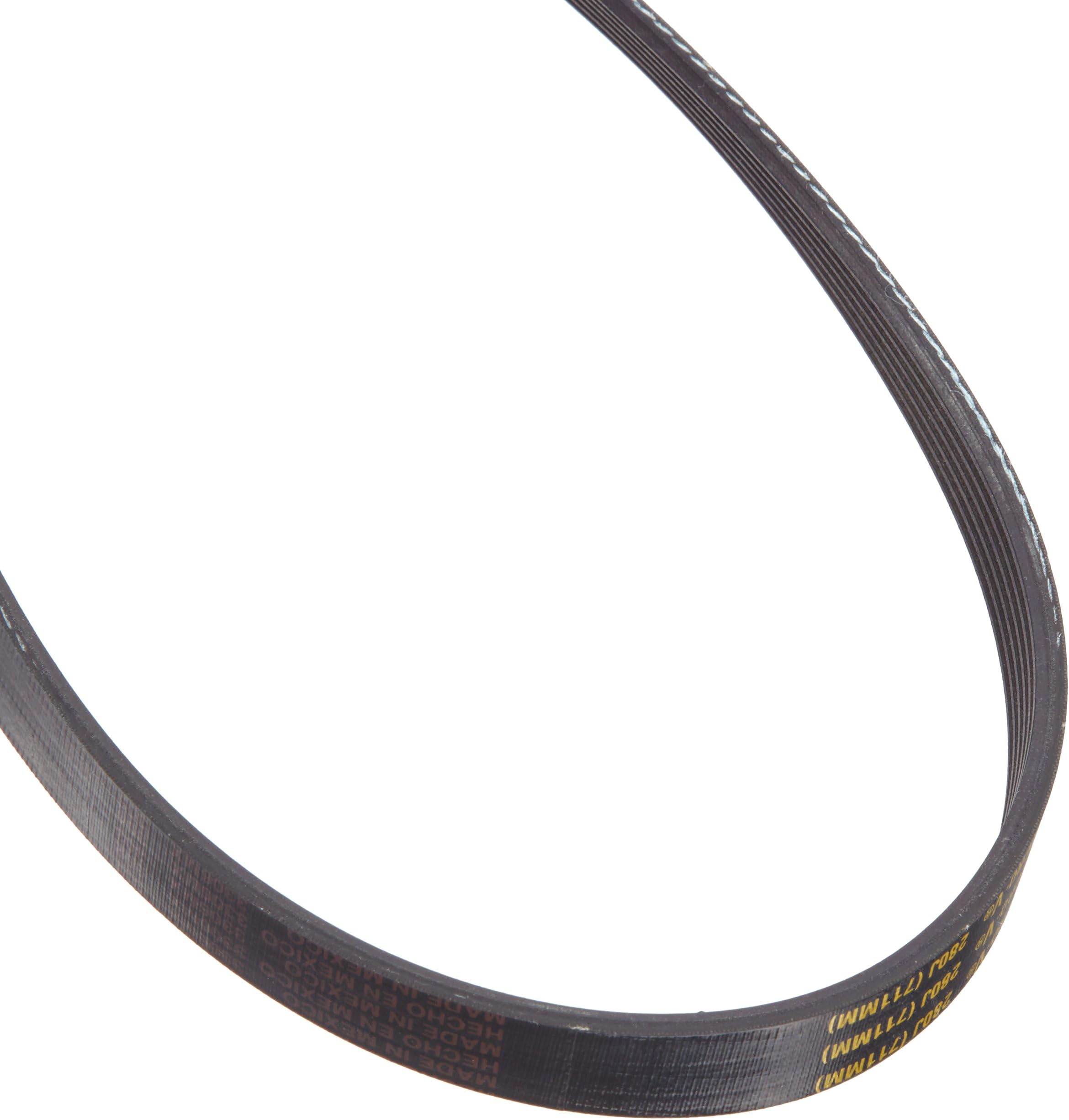 Gates 280J6 Micro-V Belt, J Section, 280J Size, 28" Length, 4/7" Width, 6 Rib