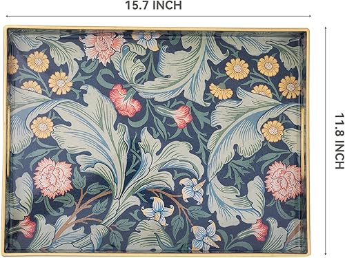 Miniatura 4 de Bandejas de mesa de café para sala de estar, bandeja para servir con asas, moderna bandeja grande para mesa de café otomana