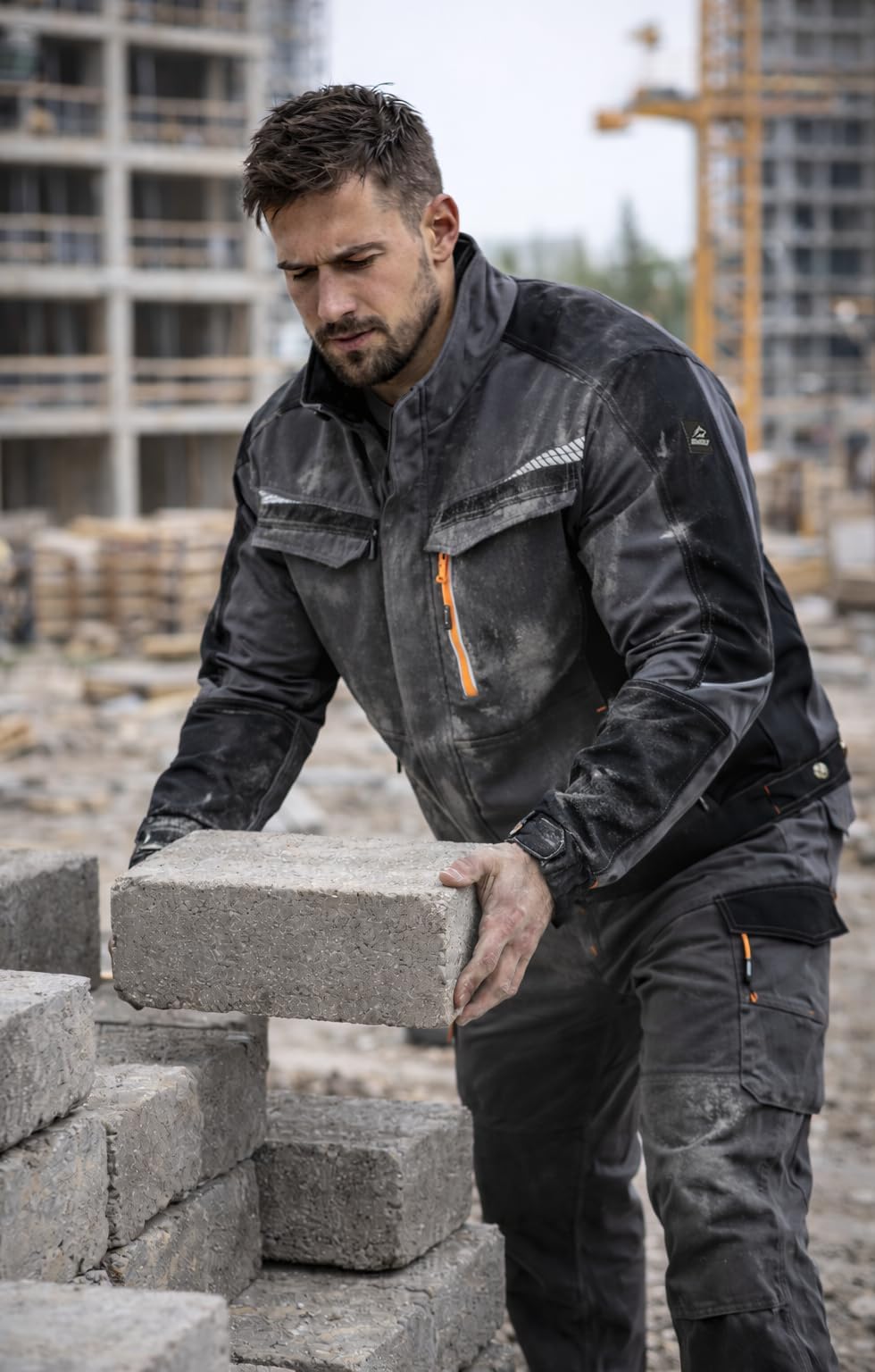 BWOLF Vector Multifunktionale Arbeitsjacke Männer – Robuste & Flexible aus 90 % Nylon, 10 % Elasthan – Leicht, Dehnbar, mit Taschen