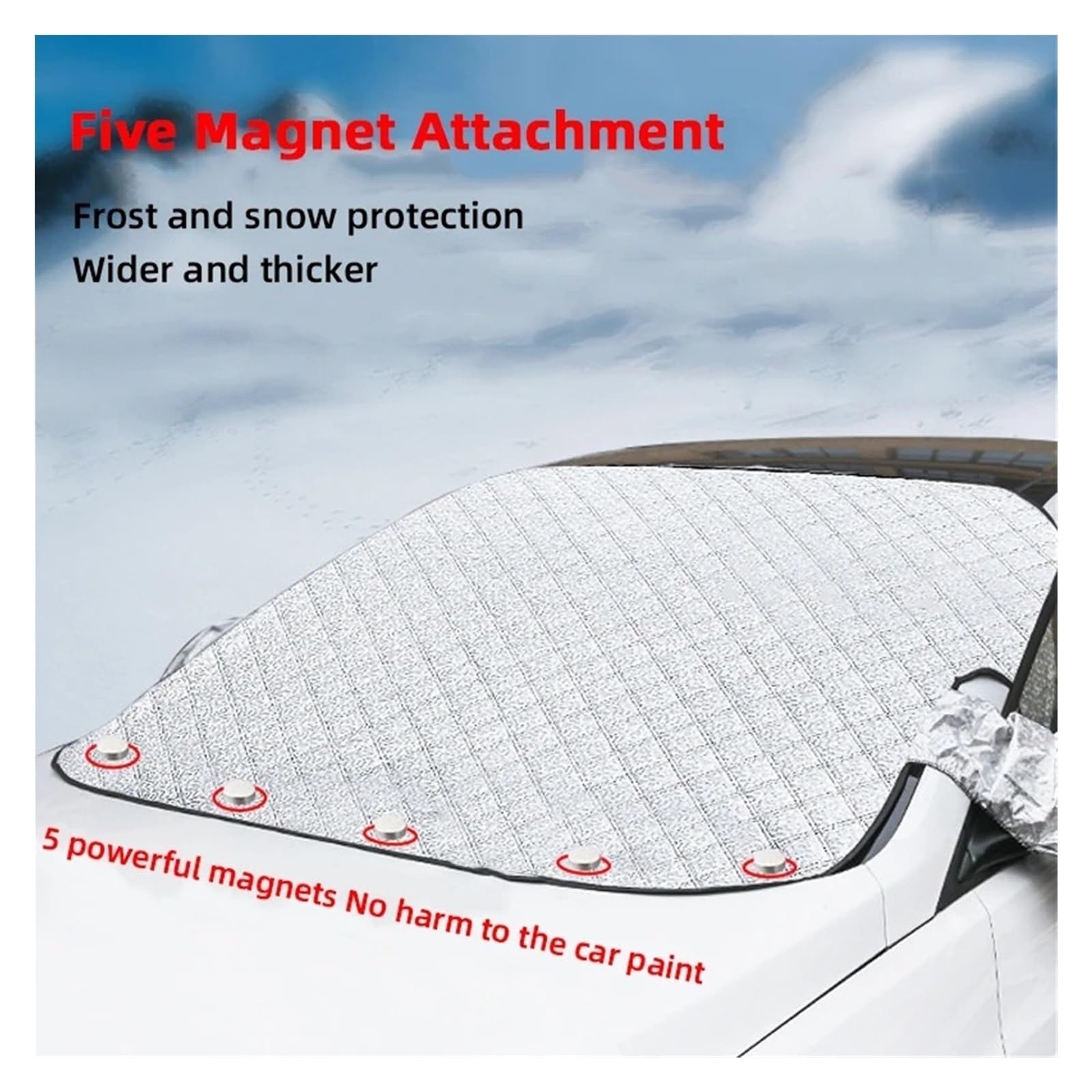 Cubierta de Parabrisas Coche magnético Engrosada, Protector Solar contra la Nieve, Escarcha, Delantero, Impermeable, a Prueba Viento Protector Parabrisas Coche(SUV Version)
