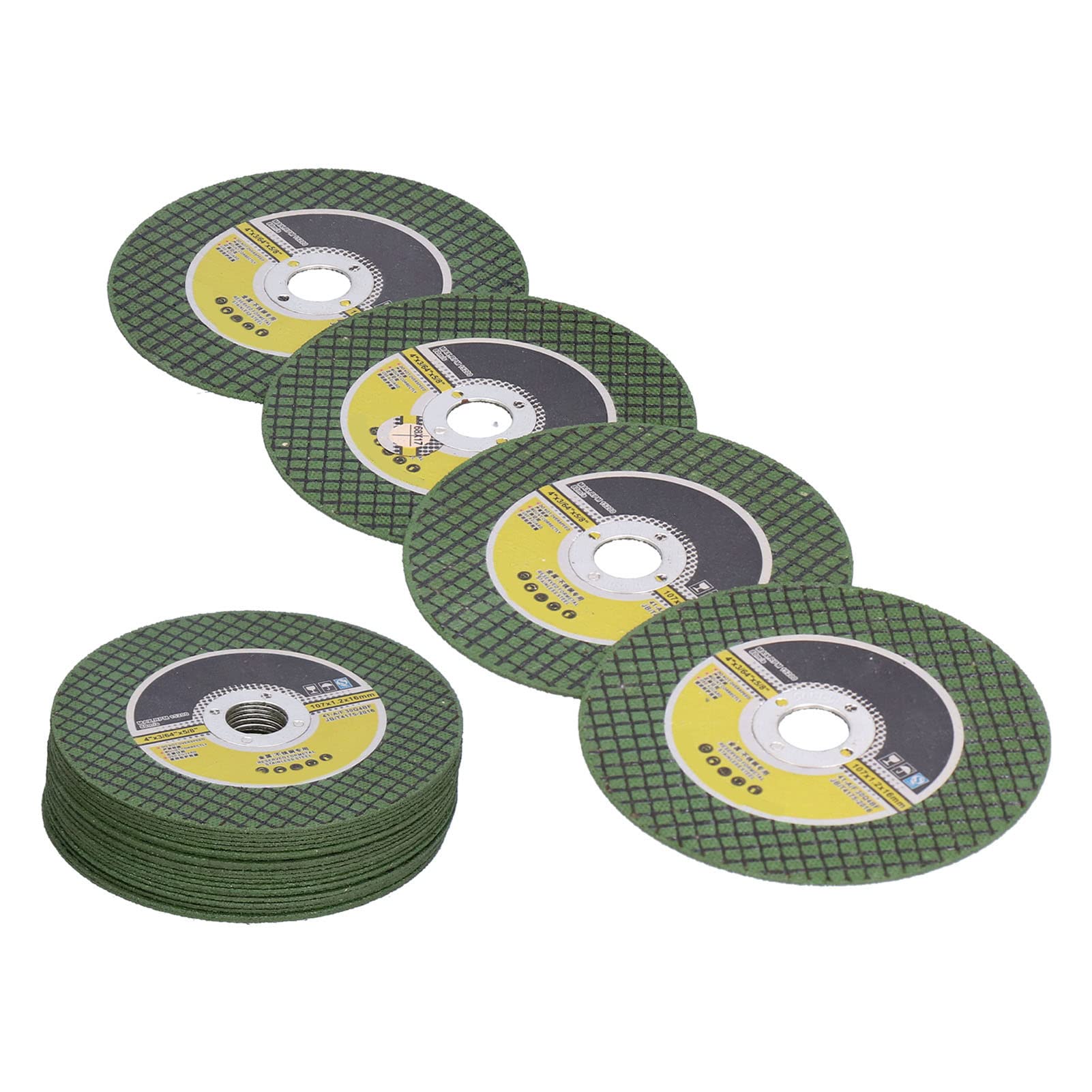 Ausla Tarcza do Cięcia żywicy, 100 szt. Tarcza do Cięcia żywicy 107 Mm X 1,2 Mm X 16, Stalowy pierścień z podwójną siatką Rur ze Stali Nierdzewnej Kątownik z Narzędziami Obrotowymi
