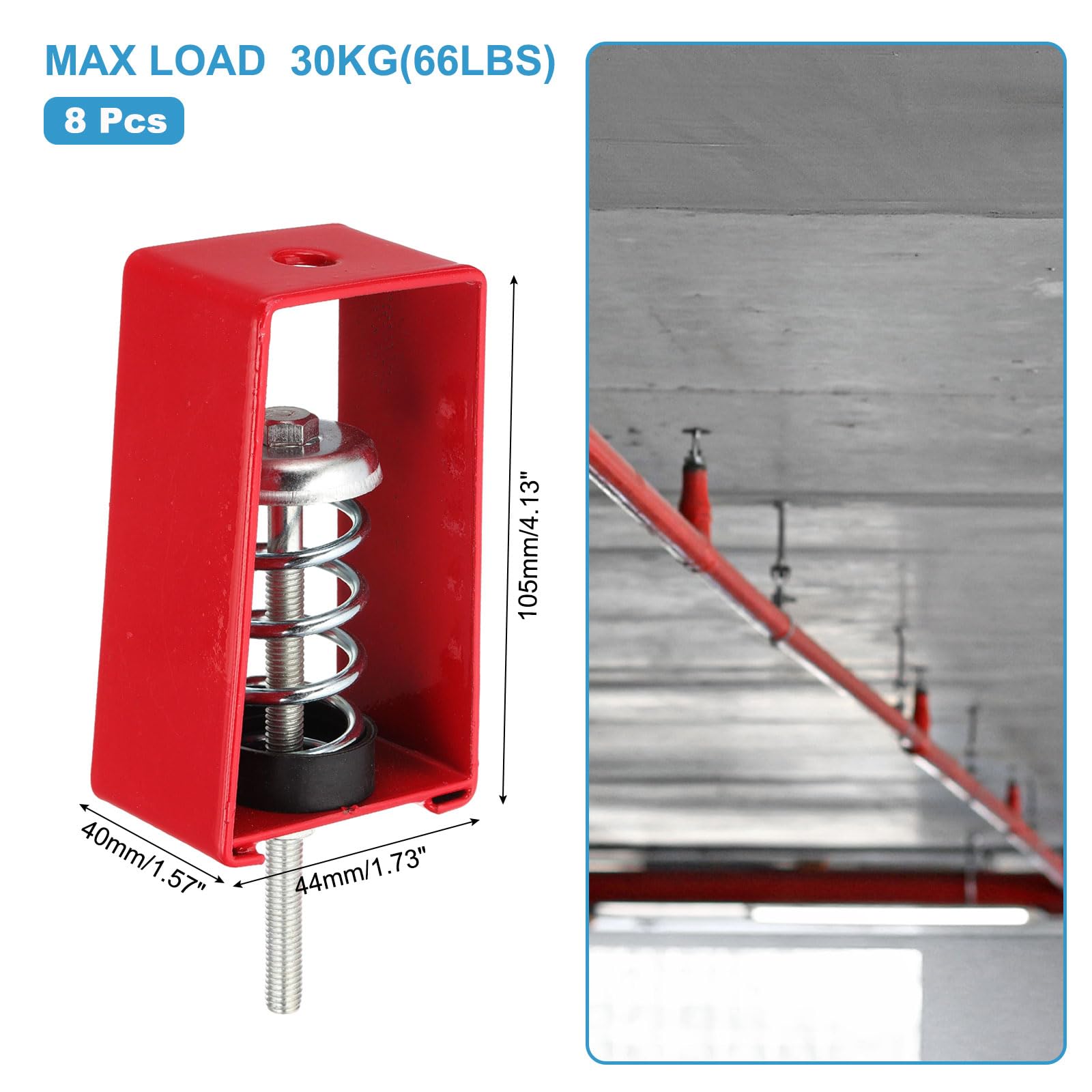 PATIKIL Sospensione A Molla Per Soffitto Isolatore Di Vibrazioni, 8 Pezzi 30kg Supporti Antivibranti Meccanici Per A/C Processore D'Aria Camera Da Letto Teatro Studio, (XHS) Rosso