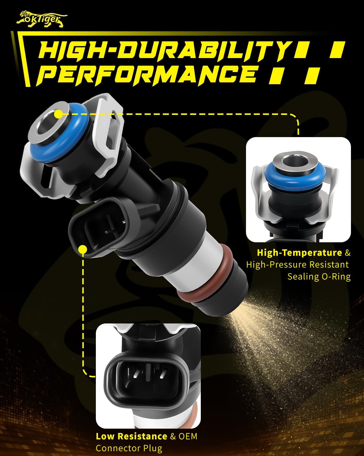 Oktiger Upgraded Fuel Injectors for Chevy & GMC Silverado 1500/2500/3500 Hd (00-06),Tahoe Sierra Yukon XL Express Suburban, for Cadillac Escalade Esv/Ext Hummer H2 4.8L/5.3L/6.0L V8 OE# 17113553(8Pcs)
