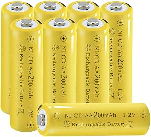 NI-CD AA 200mAh 1.2V Rechargeable Battery for Outdoor Solar Lights,Pathway Light, Solar Rope Light. 8 Pack Double A Batteries Rechargeable