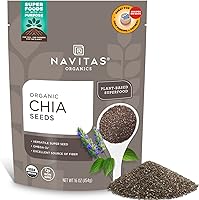 Navitas Organics Chia Seeds 16oz Organic Keto Superfood - Omega-3 Fiber Minerals for Smoothies Pudding Baking Gluten-Free