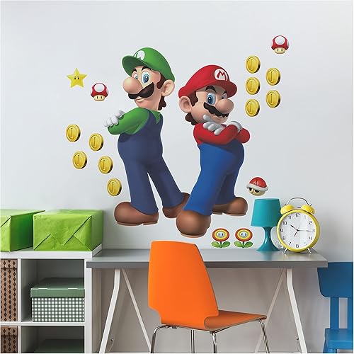 Miniatura 6 de RoomMates RMK5223GM Super Mario, Luigi y Mario - Calcomanías de pared para despegar y pegar