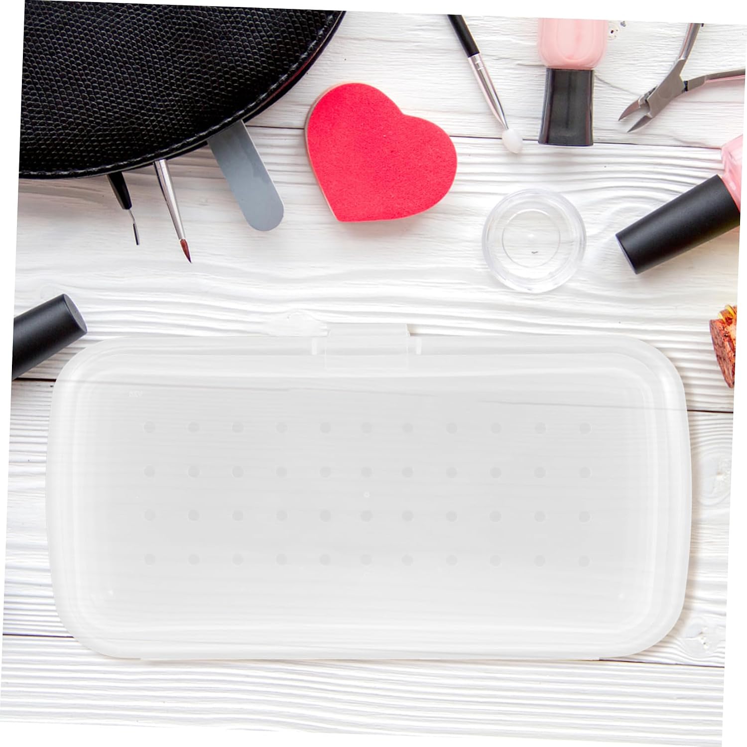 Nail Art Tool Sterilizer Tray Box Durable Manicure Storage Case for Nail Professionals Salons Easy to Clean Suitable for Sterilizing Tweezers Hair Cutters